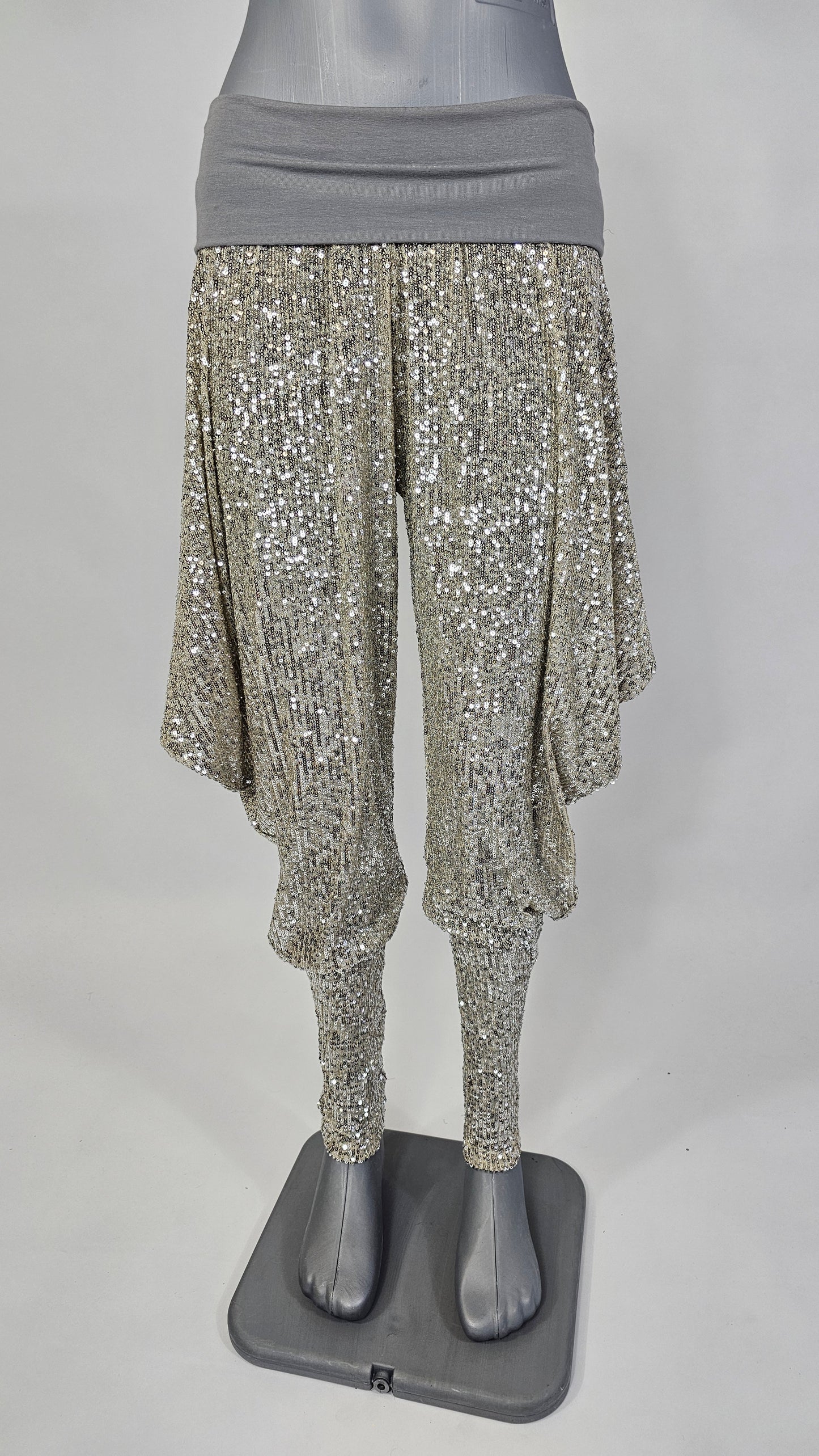 Butterfly Pants Sequins BEIGE SILVER