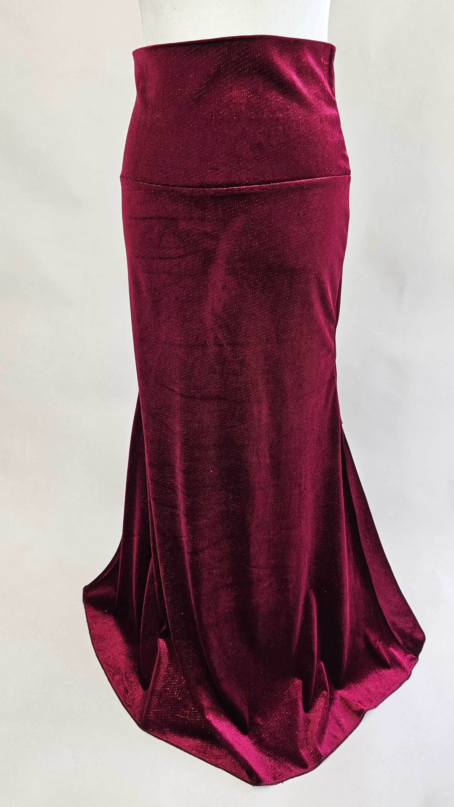 High Waist Skirt Velvet RED